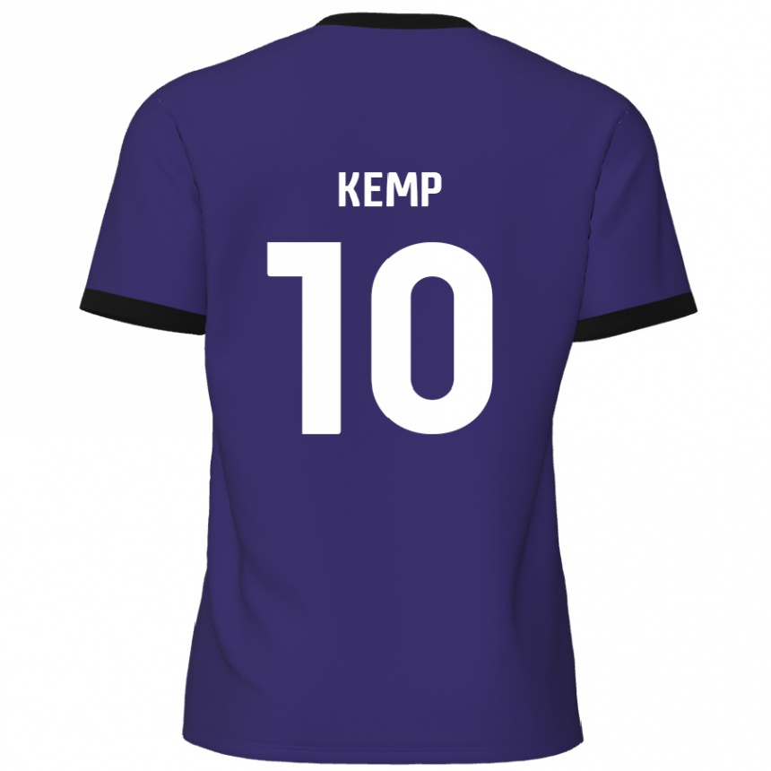 Kids Football Dan Kemp #10 Purple Away Jersey 2024/25 T-Shirt Nz