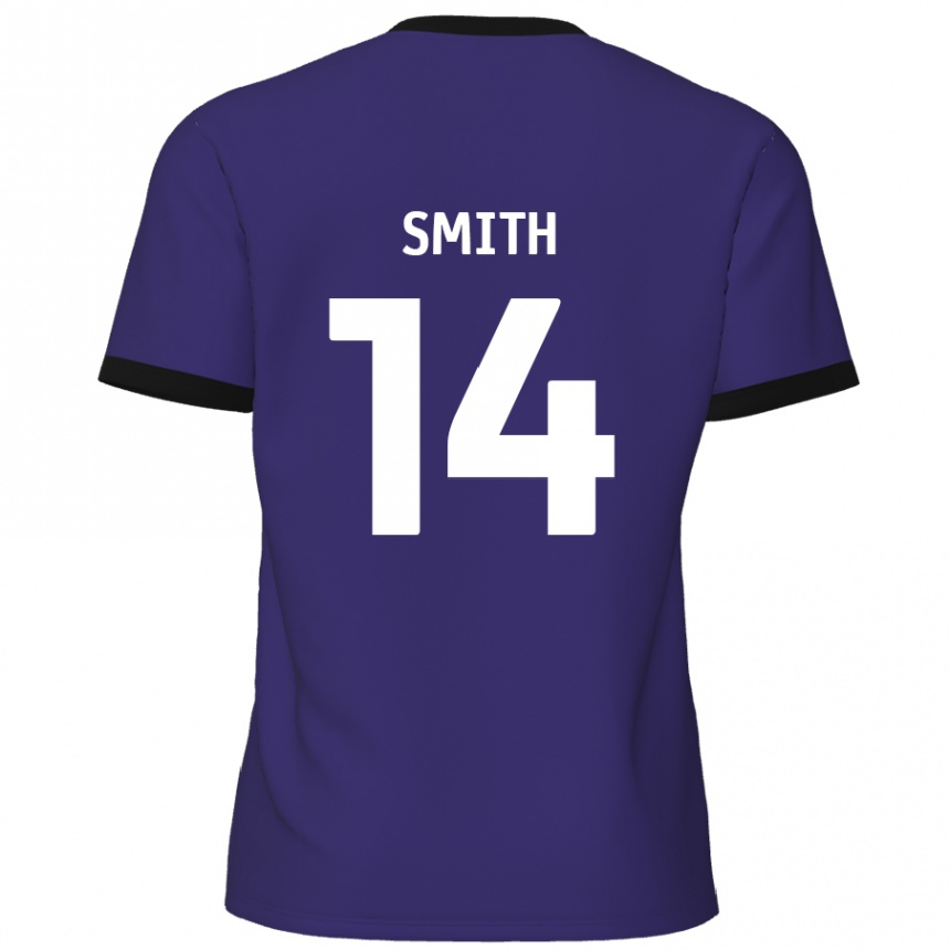 Kids Football Kane Smith #14 Purple Away Jersey 2024/25 T-Shirt Nz