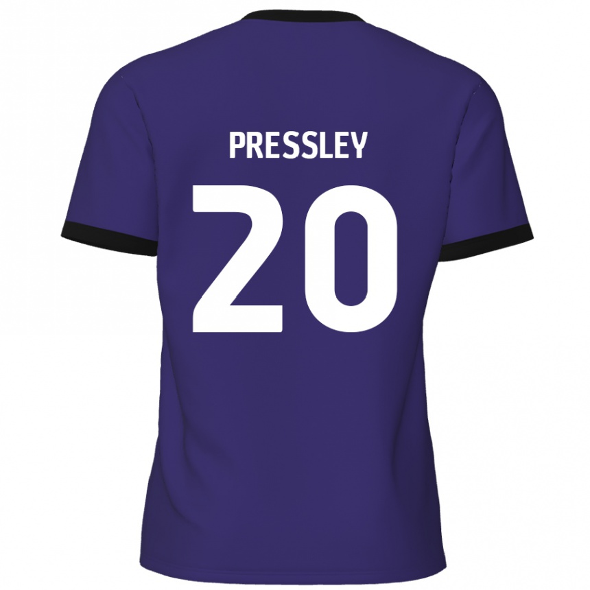 Kids Football Aaron Pressley #20 Purple Away Jersey 2024/25 T-Shirt Nz