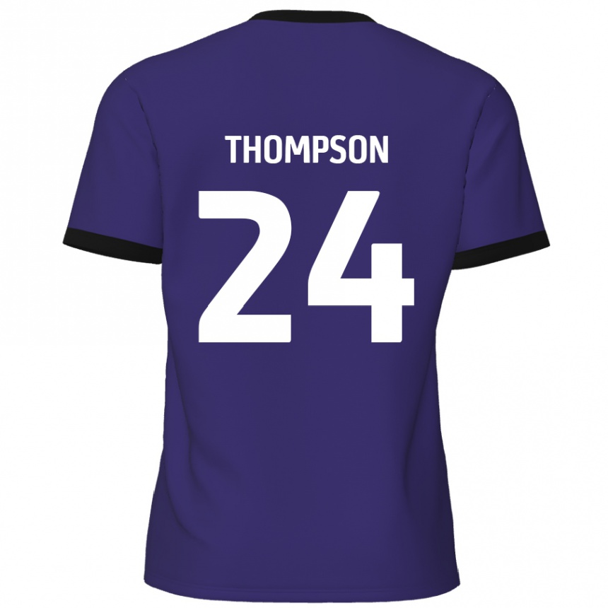 Kids Football Ben Thompson #24 Purple Away Jersey 2024/25 T-Shirt Nz