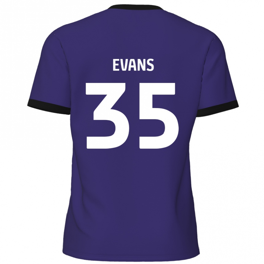 Kids Football Makise Evans #35 Purple Away Jersey 2024/25 T-Shirt Nz