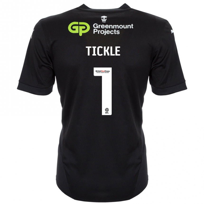 Kids Football Sam Tickle #1 Black Away Jersey 2024/25 T-Shirt Nz