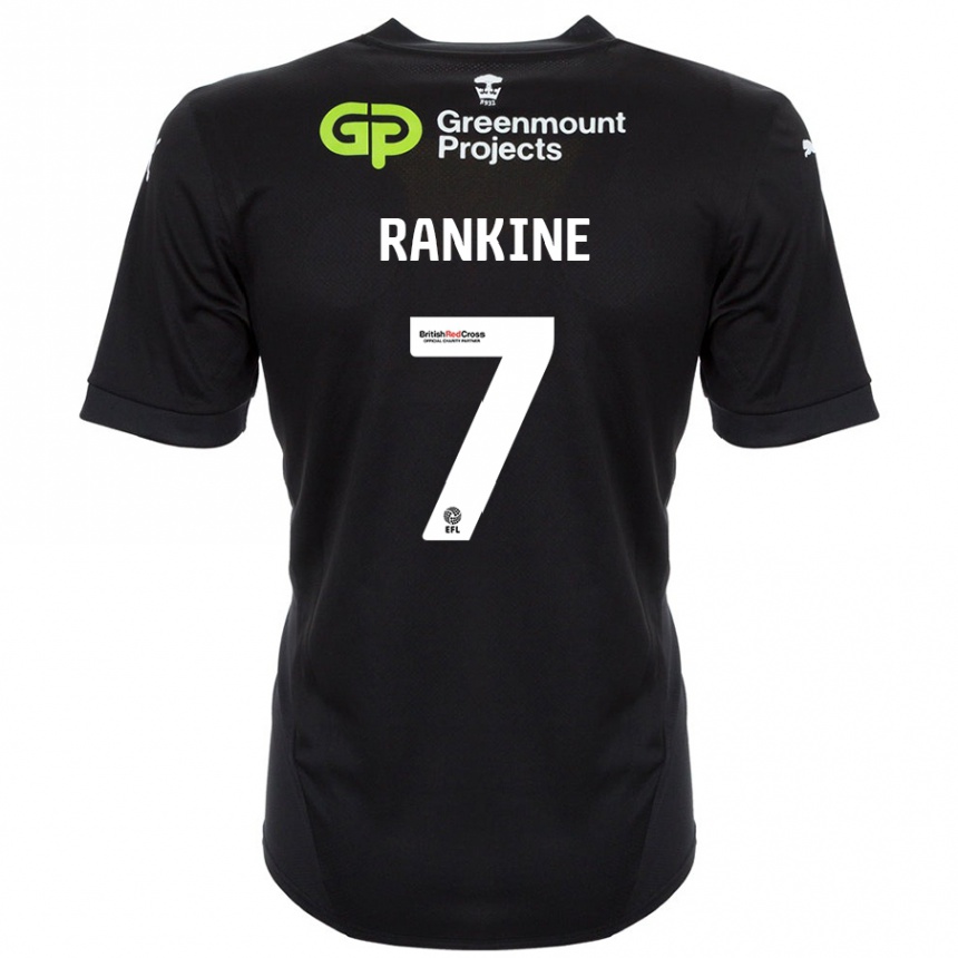 Kids Football Dion Rankine #7 Black Away Jersey 2024/25 T-Shirt Nz