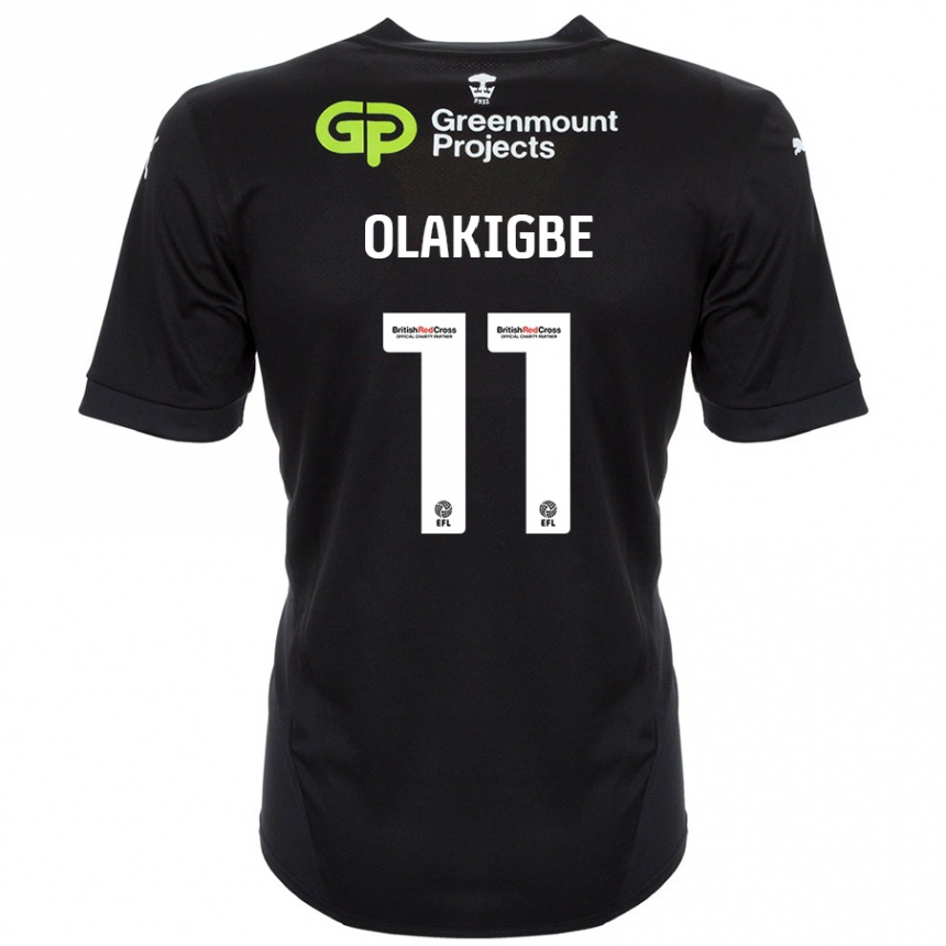 Kids Football Michael Olakigbe #11 Black Away Jersey 2024/25 T-Shirt Nz