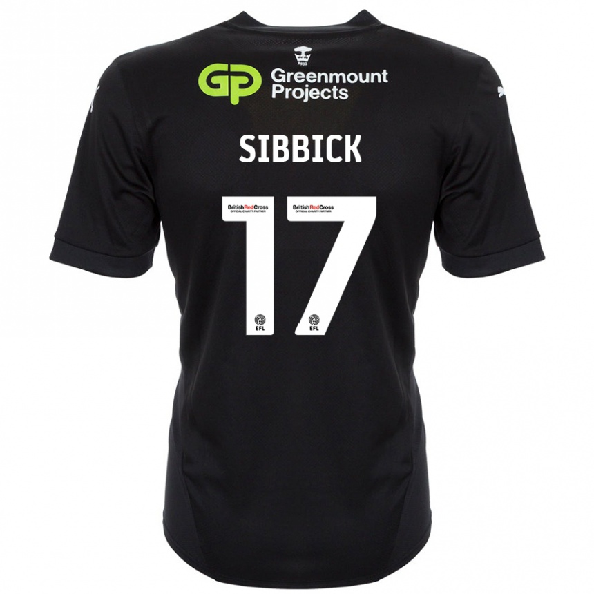 Kids Football Toby Sibbick #17 Black Away Jersey 2024/25 T-Shirt Nz