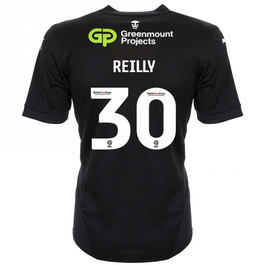 Kids Football Jack Reilly #30 Black Away Jersey 2024/25 T-Shirt Nz