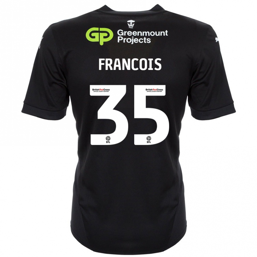 Kids Football Tyrese Francois #35 Black Away Jersey 2024/25 T-Shirt Nz