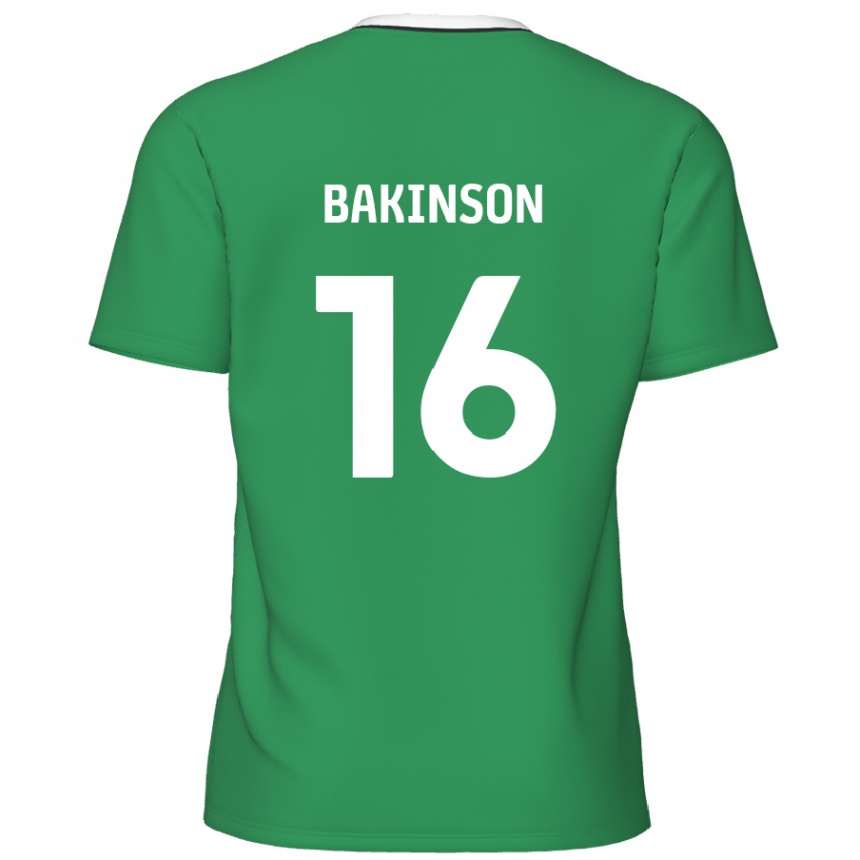 Kids Football Tyreeq Bakinson #16 Green White Stripes Away Jersey 2024/25 T-Shirt Nz