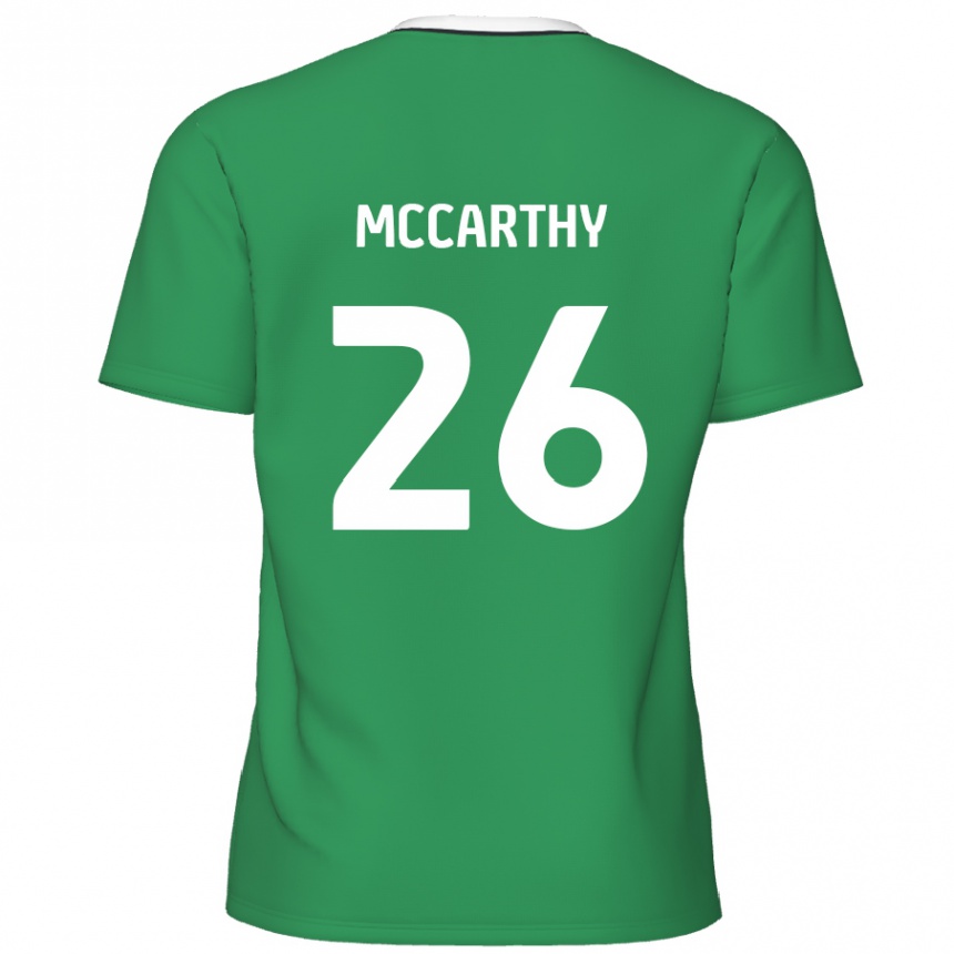 Kids Football Jason Mccarthy #26 Green White Stripes Away Jersey 2024/25 T-Shirt Nz