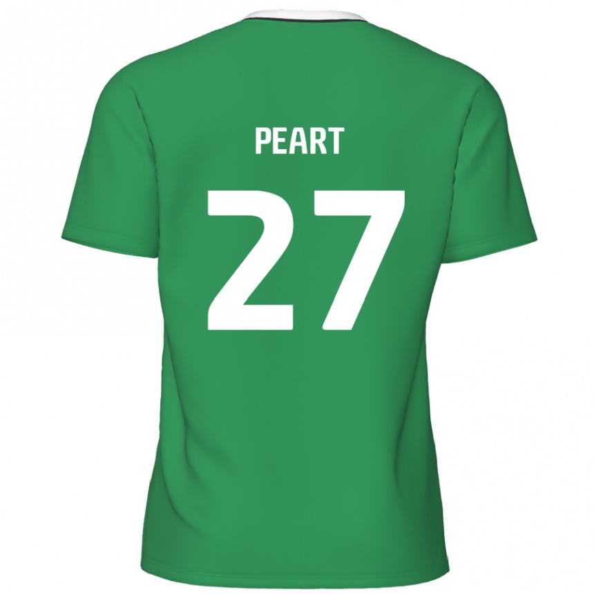 Kids Football Brody Peart #27 Green White Stripes Away Jersey 2024/25 T-Shirt Nz