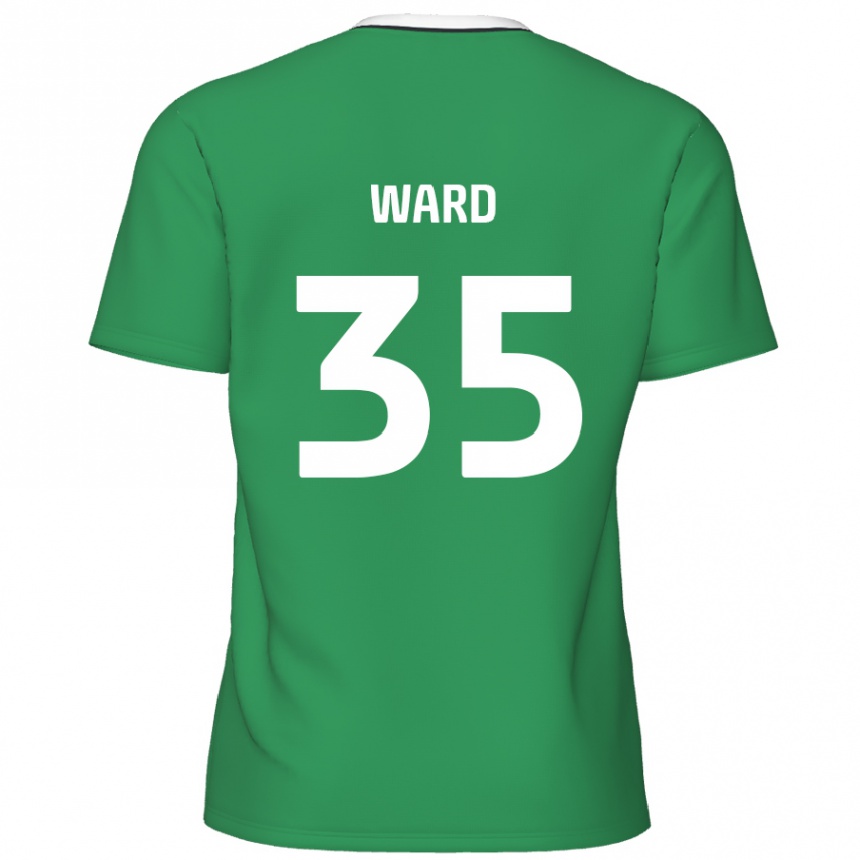 Kids Football Christie Ward #35 Green White Stripes Away Jersey 2024/25 T-Shirt Nz