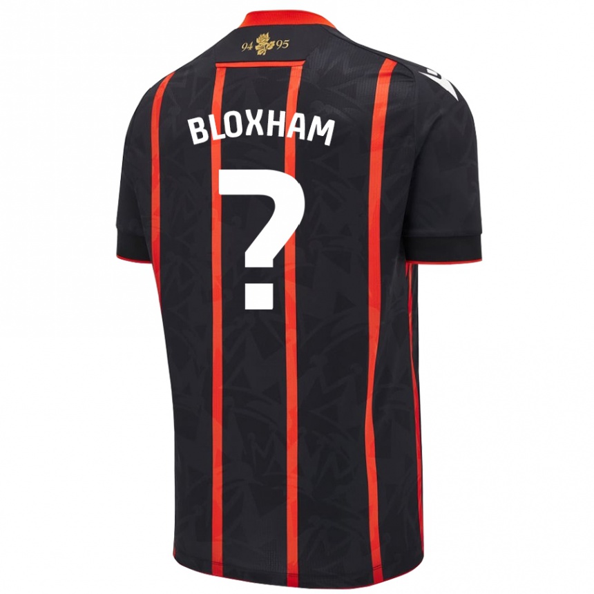 Kids Football Tom Bloxham #0 Black Red Away Jersey 2024/25 T-Shirt Nz