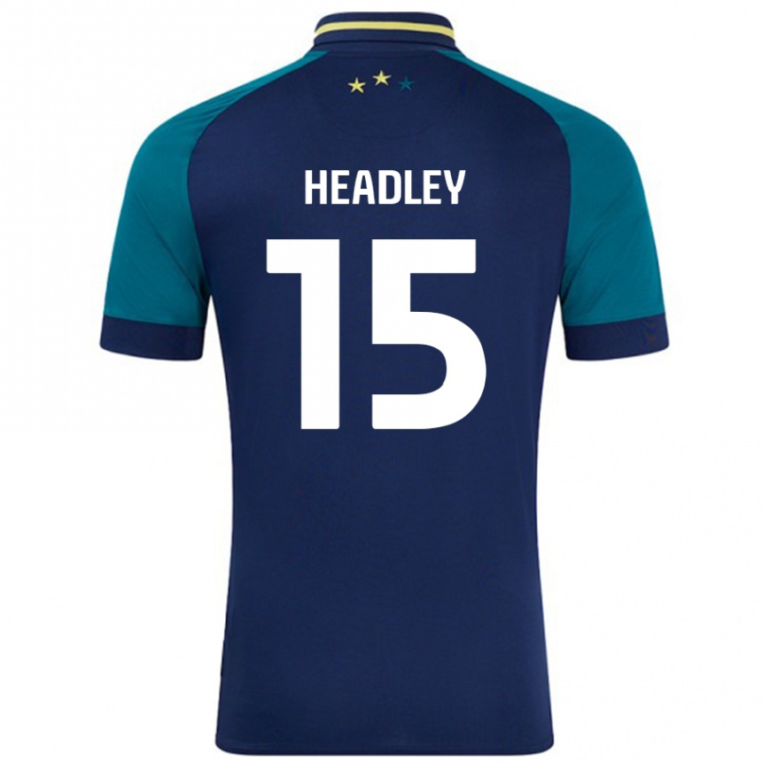 Kids Football Jaheim Headley #15 Navy Dark Green Away Jersey 2024/25 T-Shirt Nz