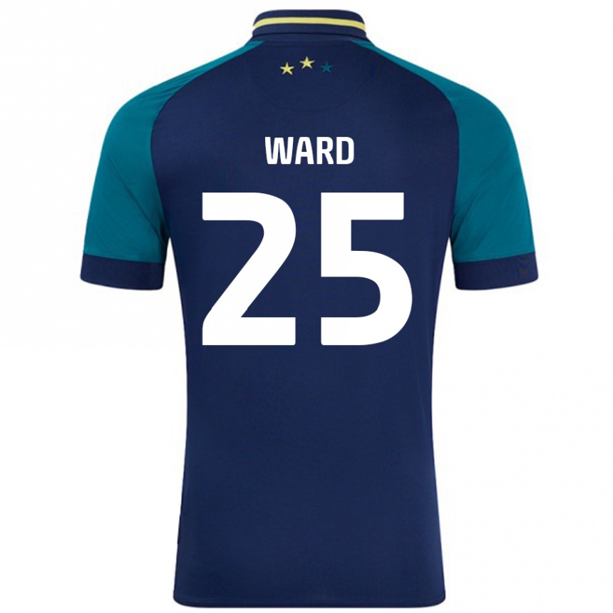 Kids Football Danny Ward #25 Navy Dark Green Away Jersey 2024/25 T-Shirt Nz