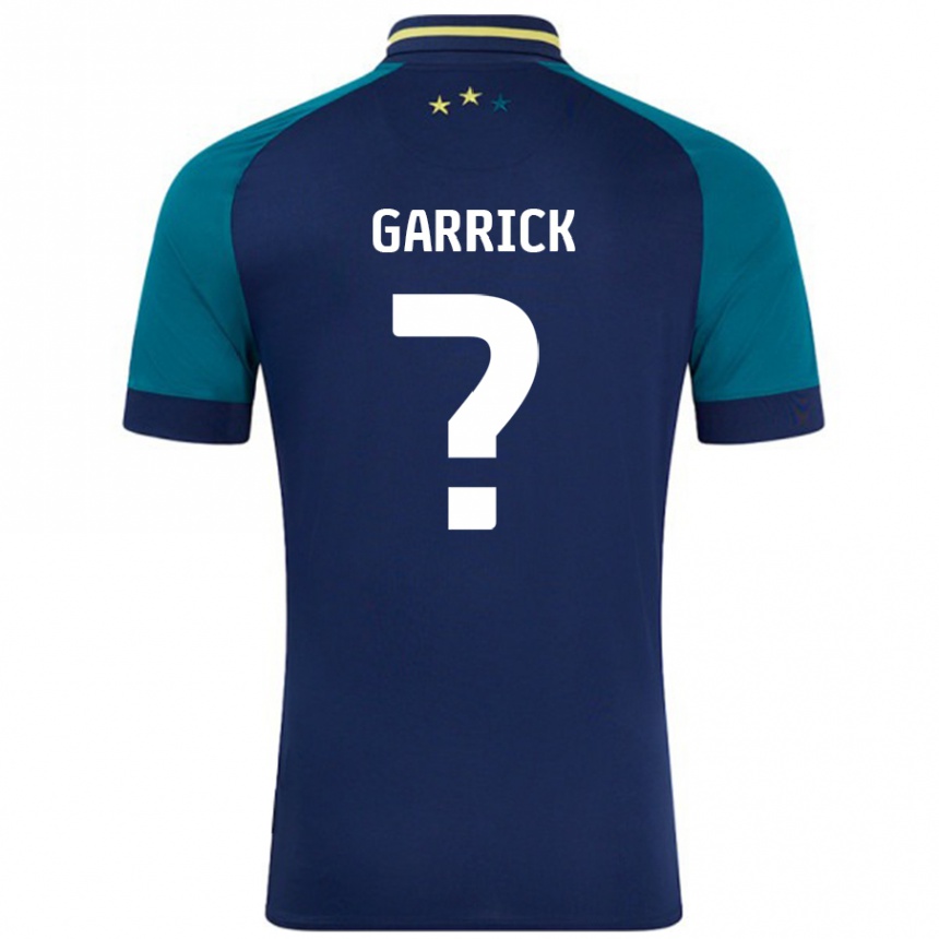 Kids Football Donnell Garrick #0 Navy Dark Green Away Jersey 2024/25 T-Shirt Nz