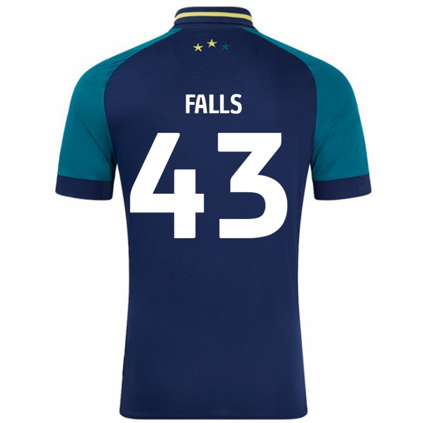 Kids Football Conor Falls #43 Navy Dark Green Away Jersey 2024/25 T-Shirt Nz