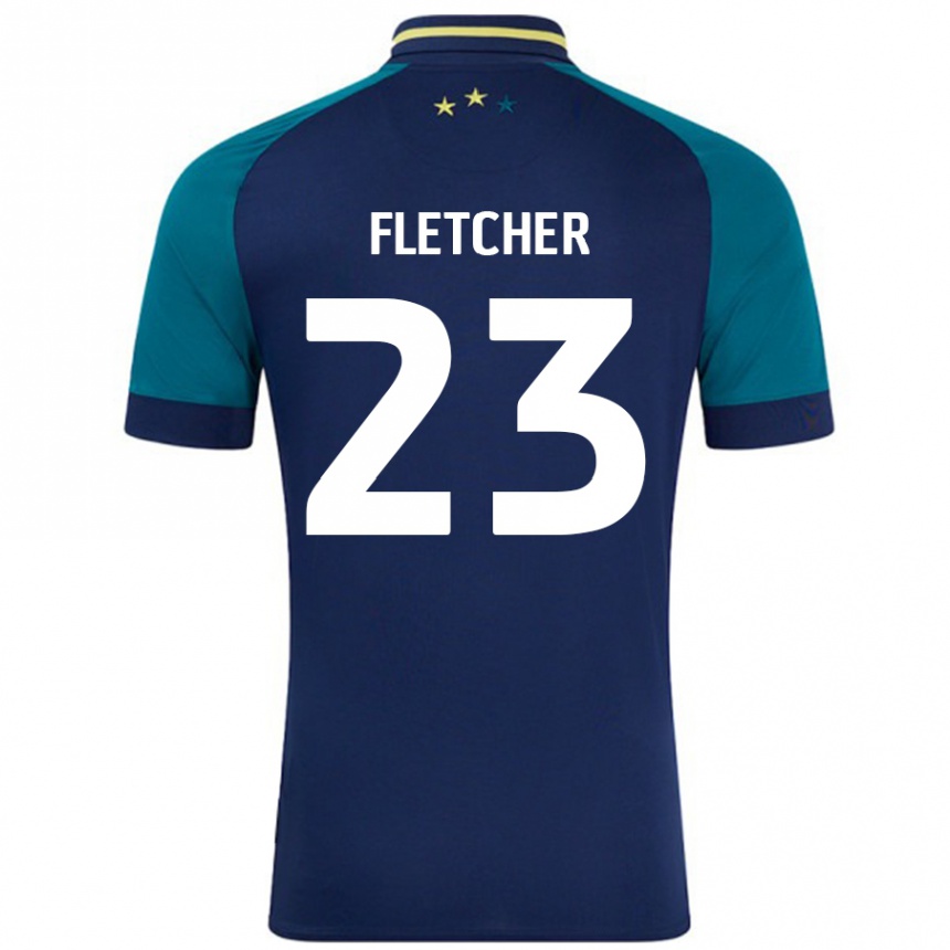 Kids Football Serena Fletcher #23 Navy Dark Green Away Jersey 2024/25 T-Shirt Nz