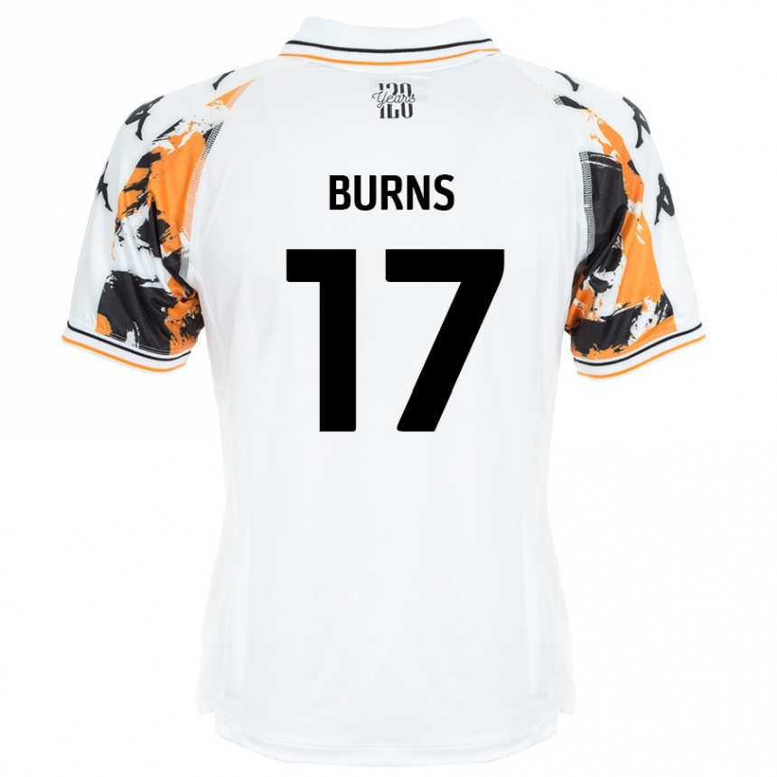 Kids Football Finley Burns #17 White Away Jersey 2024/25 T-Shirt Nz