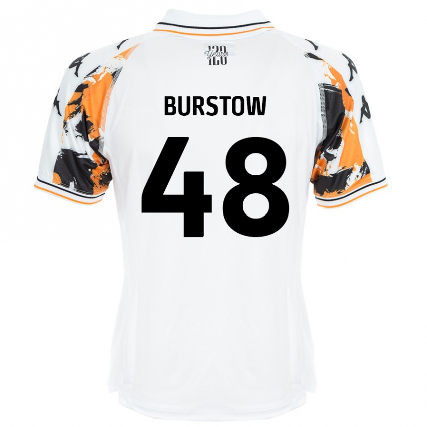 Kids Football Mason Burstow #48 White Away Jersey 2024/25 T-Shirt Nz