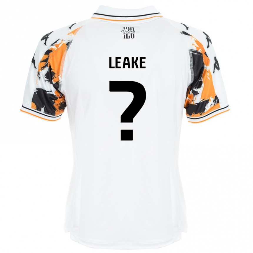 Kids Football Jake Leake #0 White Away Jersey 2024/25 T-Shirt Nz