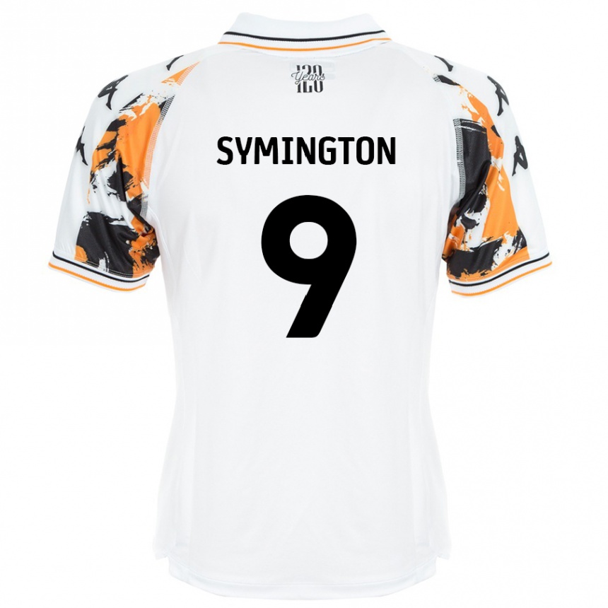 Kids Football Jo Symington #9 White Away Jersey 2024/25 T-Shirt Nz