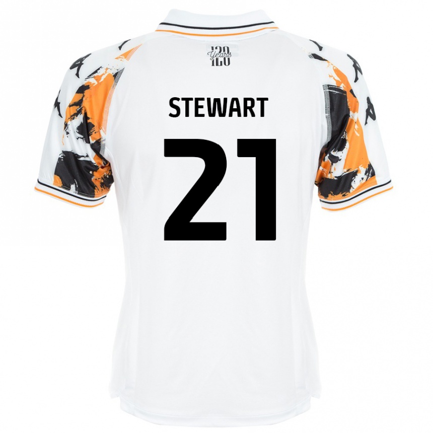 Kids Football Alice Stewart #21 White Away Jersey 2024/25 T-Shirt Nz