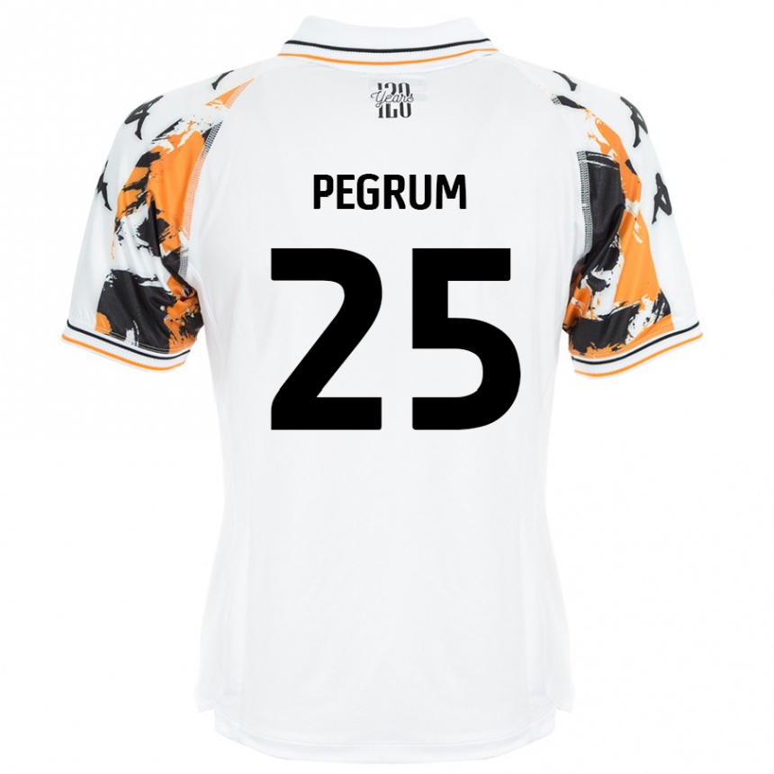 Kids Football Florence Pegrum #25 White Away Jersey 2024/25 T-Shirt Nz