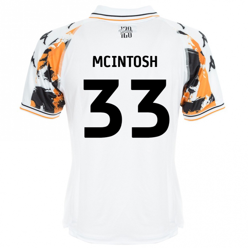 Kids Football Lucy Mcintosh #33 White Away Jersey 2024/25 T-Shirt Nz