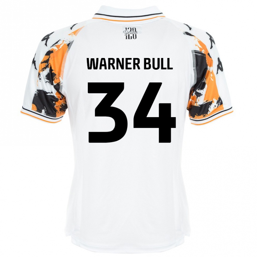 Kids Football Lucy Warner-Bull #34 White Away Jersey 2024/25 T-Shirt Nz