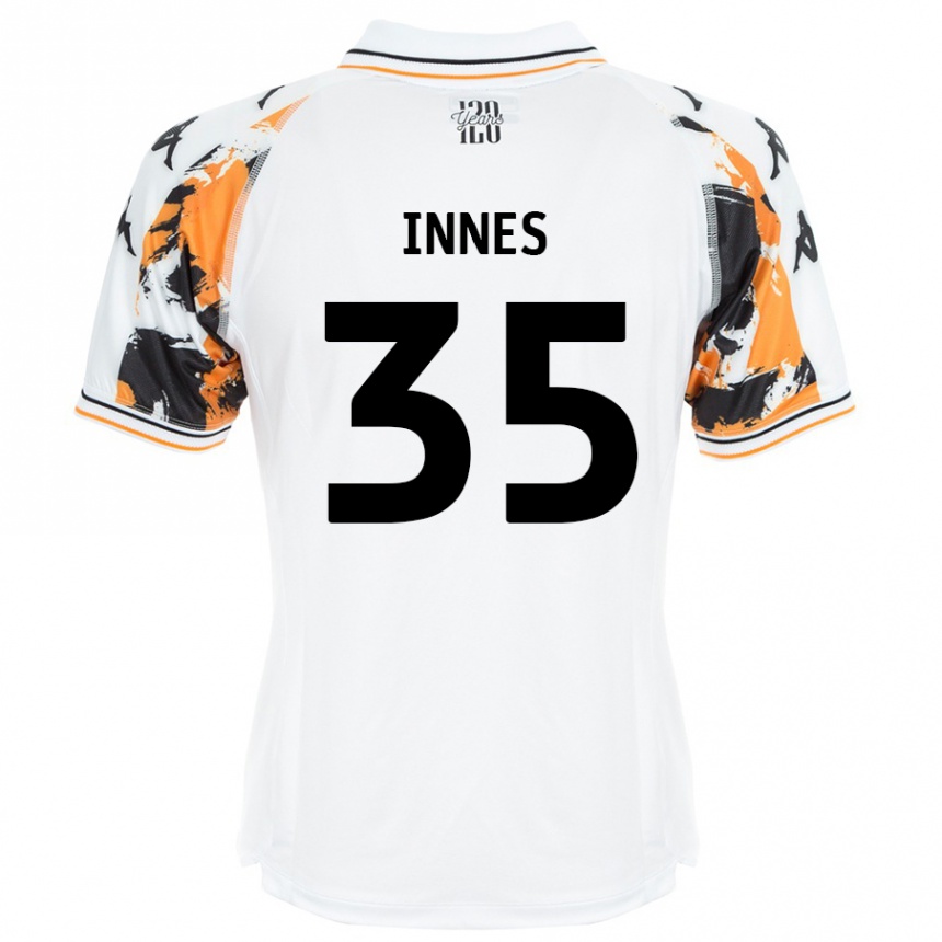 Kids Football Emma Innes #35 White Away Jersey 2024/25 T-Shirt Nz