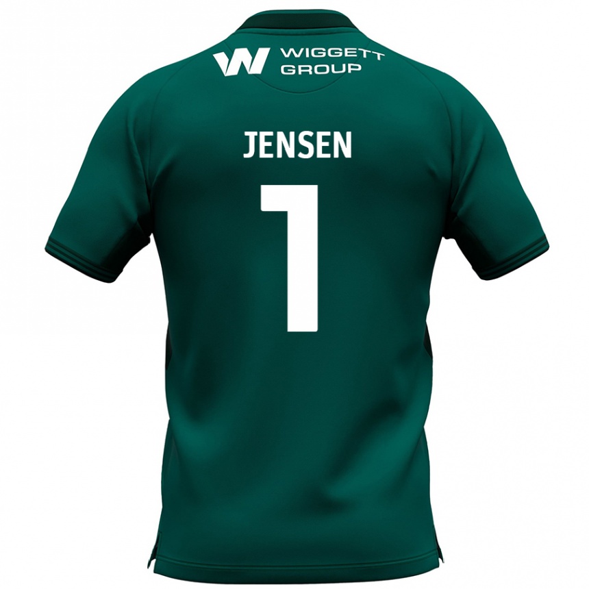 Kids Football Lukas Jensen #1 Green Away Jersey 2024/25 T-Shirt Nz