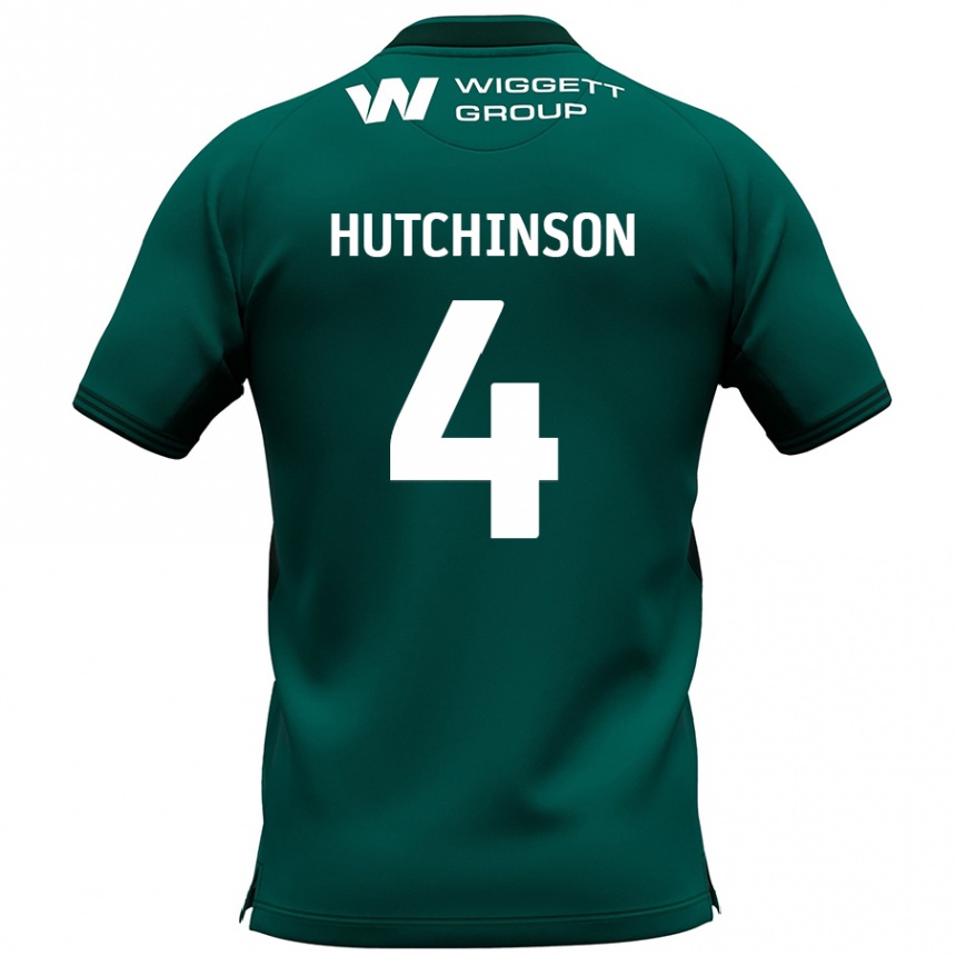 Kids Football Shaun Hutchinson #4 Green Away Jersey 2024/25 T-Shirt Nz