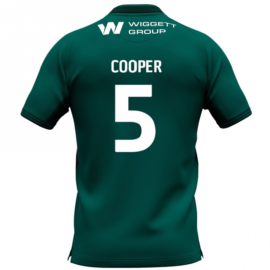 Kids Football Jake Cooper #5 Green Away Jersey 2024/25 T-Shirt Nz