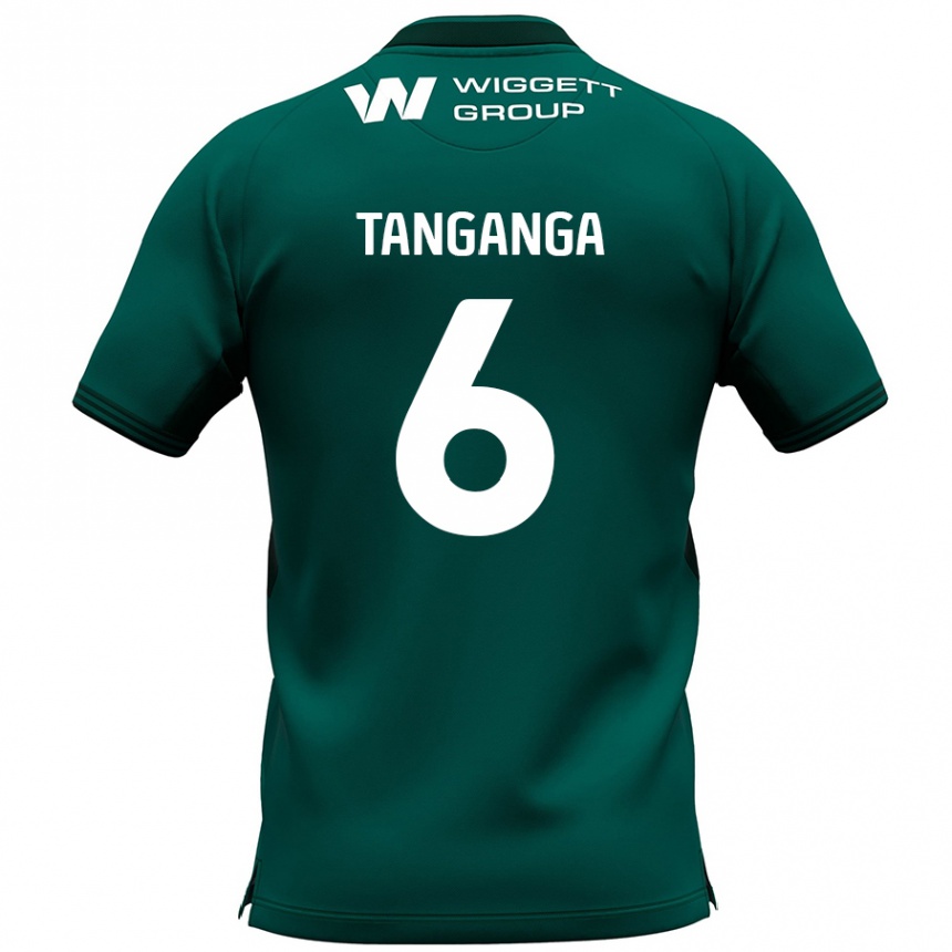 Kids Football Japhet Tanganga #6 Green Away Jersey 2024/25 T-Shirt Nz