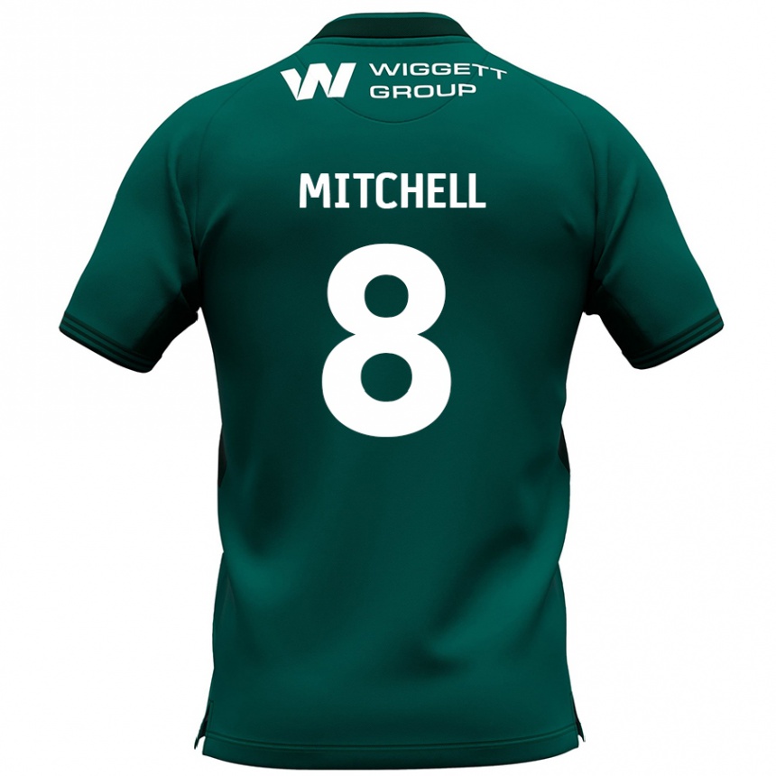 Kids Football Billy Mitchell #8 Green Away Jersey 2024/25 T-Shirt Nz