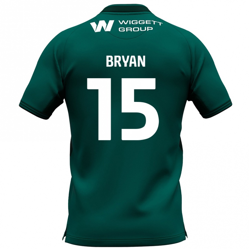 Kids Football Joe Bryan #15 Green Away Jersey 2024/25 T-Shirt Nz