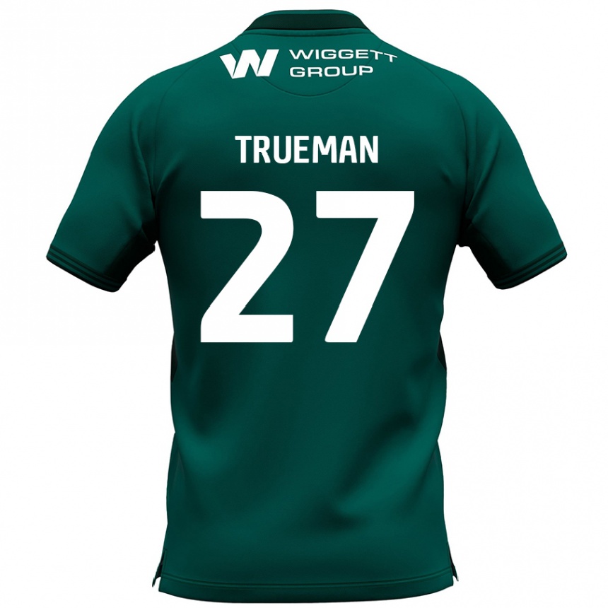 Kids Football Connal Trueman #27 Green Away Jersey 2024/25 T-Shirt Nz