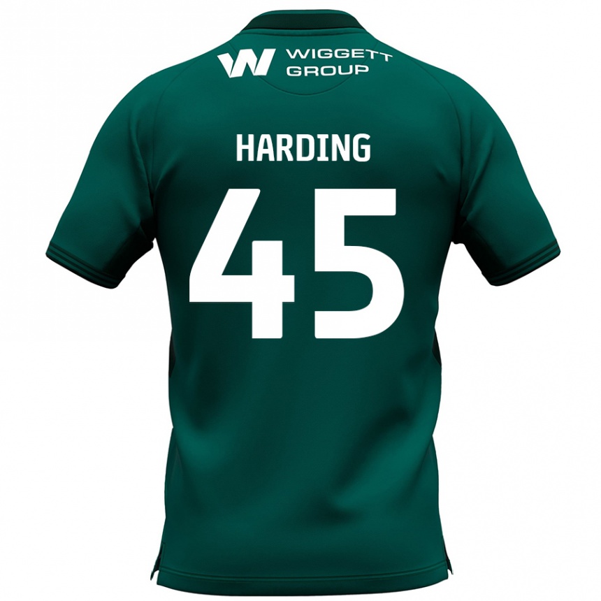 Kids Football Wes Harding #45 Green Away Jersey 2024/25 T-Shirt Nz