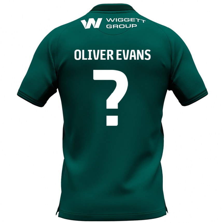 Kids Football Oliver Evans #0 Green Away Jersey 2024/25 T-Shirt Nz