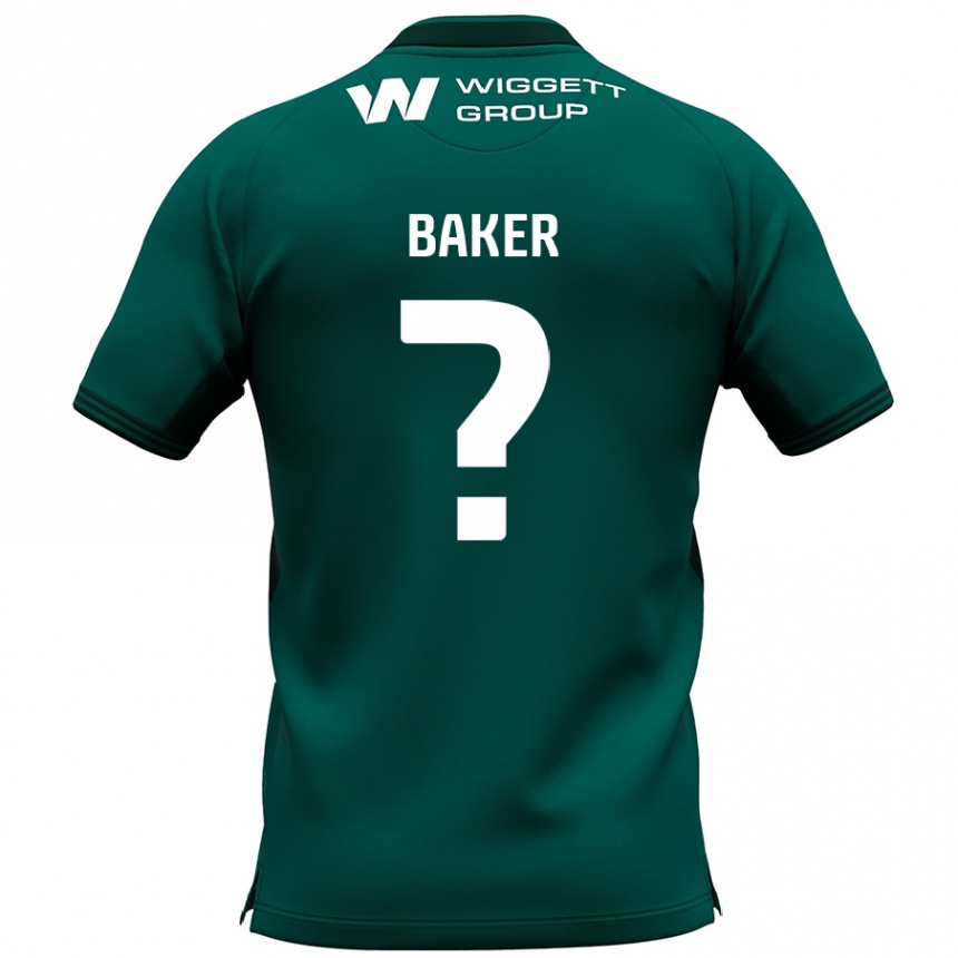 Kids Football Frankie Baker #0 Green Away Jersey 2024/25 T-Shirt Nz