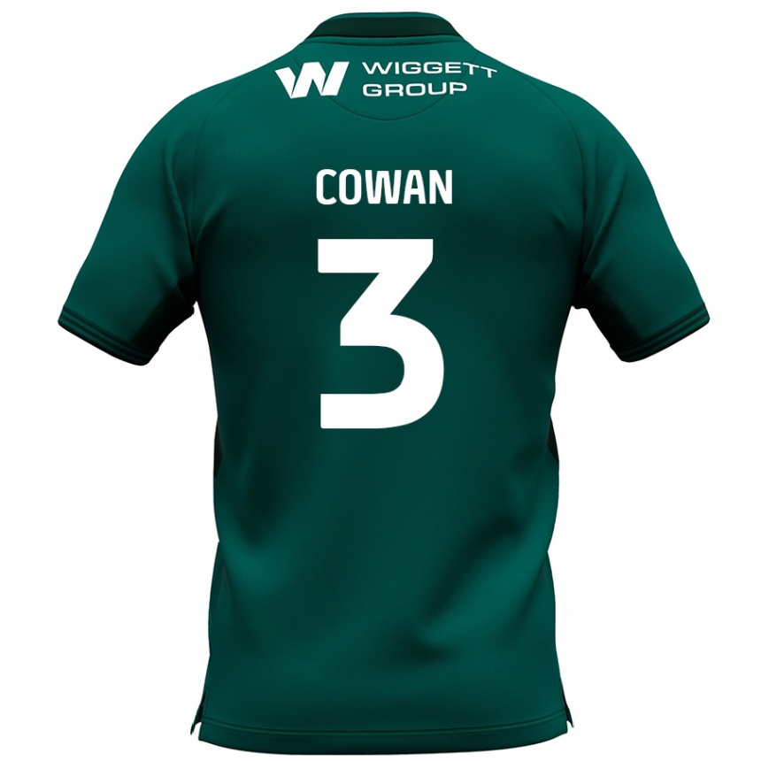 Kids Football Leanne Cowan #3 Green Away Jersey 2024/25 T-Shirt Nz