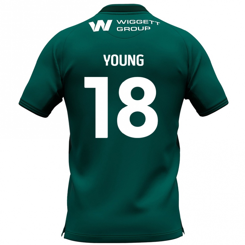 Kids Football Michelle Young #18 Green Away Jersey 2024/25 T-Shirt Nz