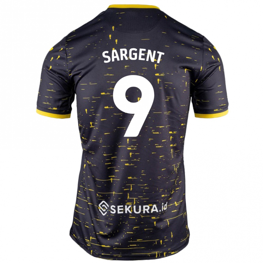 Kids Football Josh Sargent #9 Black Yellow Away Jersey 2024/25 T-Shirt Nz