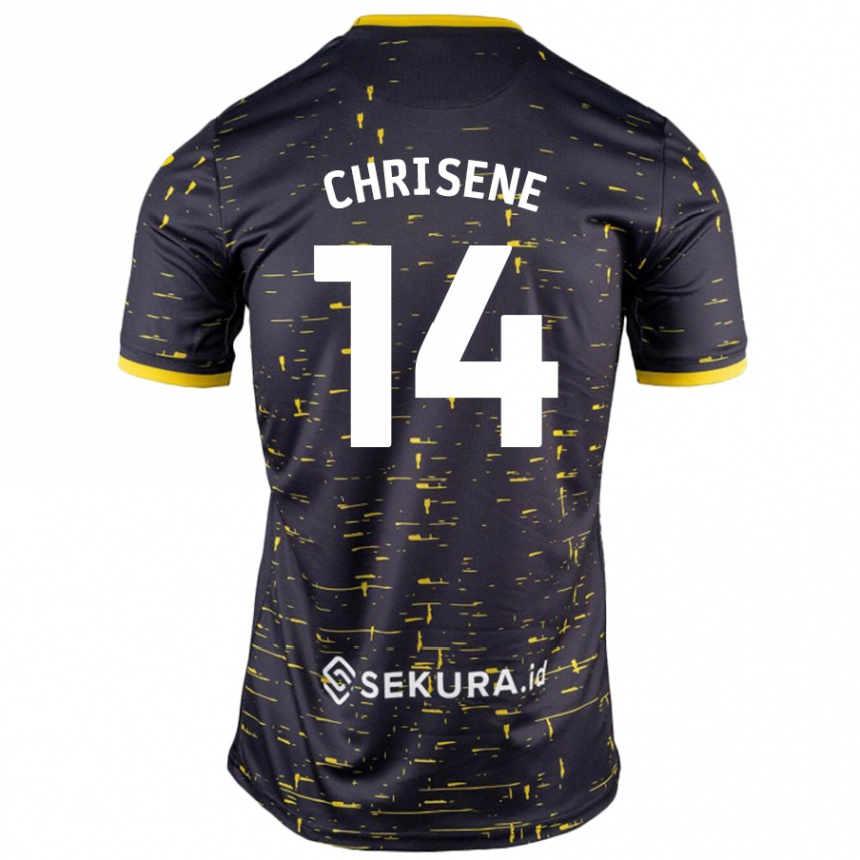 Kids Football Ben Chrisene #14 Black Yellow Away Jersey 2024/25 T-Shirt Nz