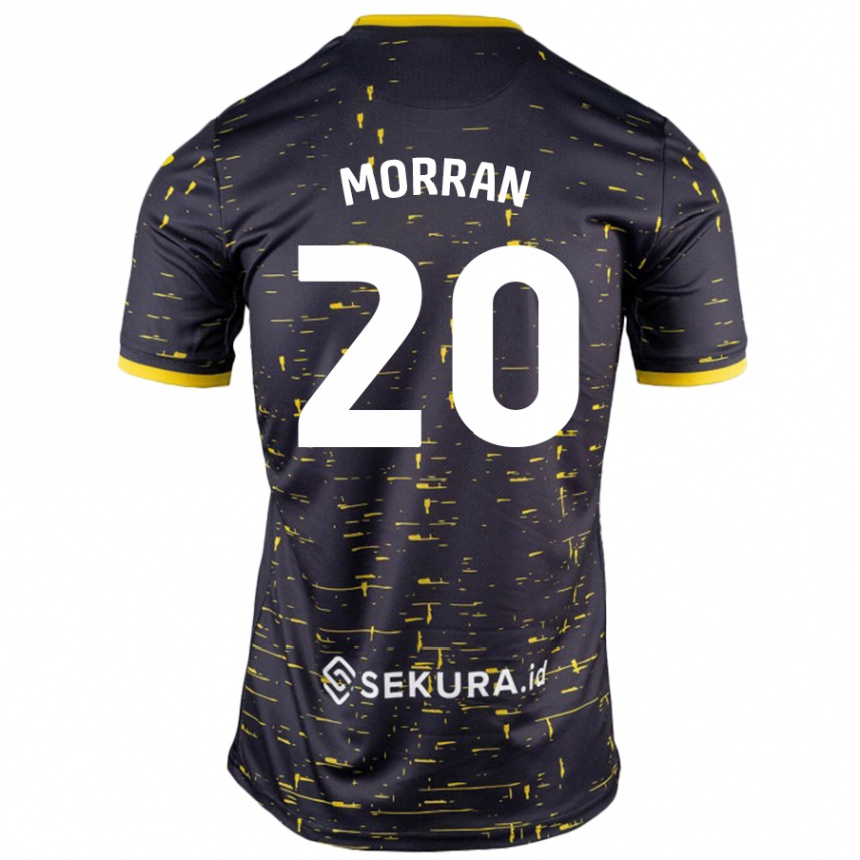 Kids Football Eloise Morran #20 Black Yellow Away Jersey 2024/25 T-Shirt Nz