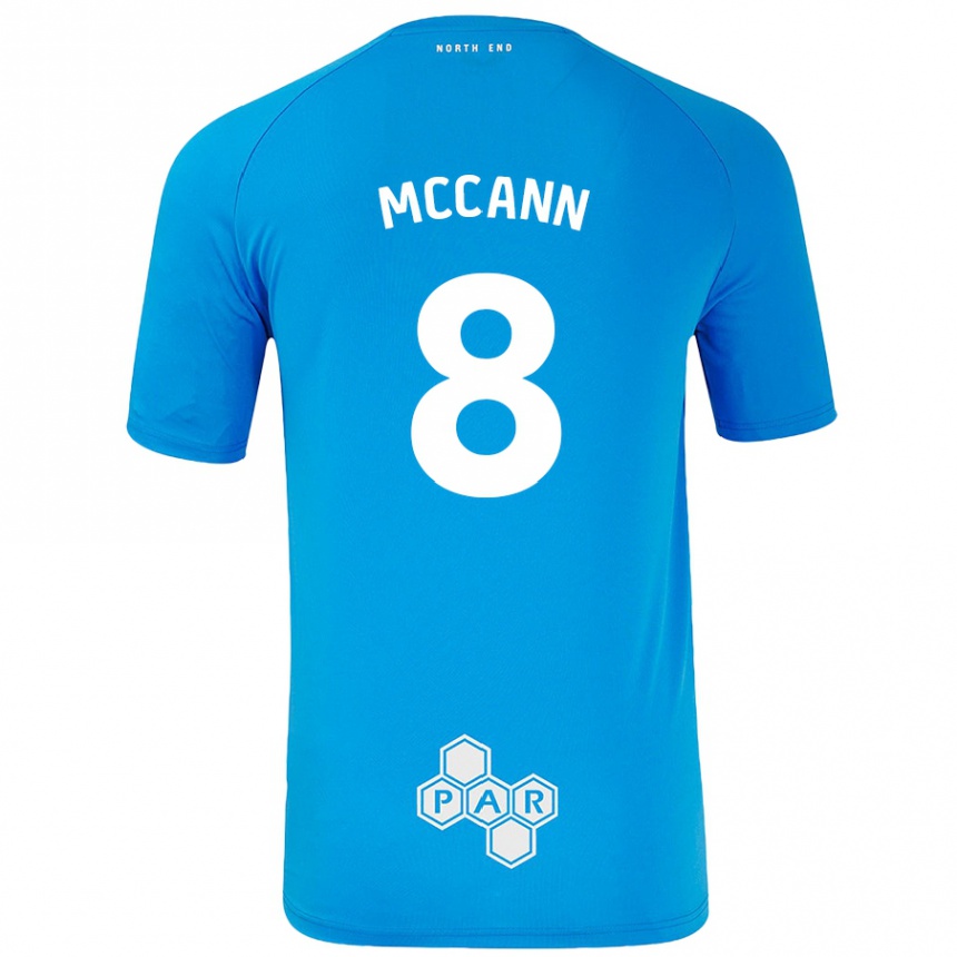 Kids Football Ali Mccann #8 Sky Blue Away Jersey 2024/25 T-Shirt Nz