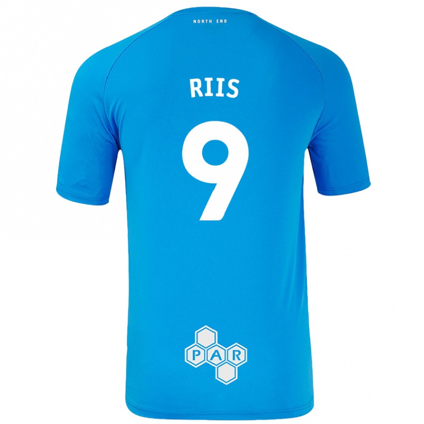 Kids Football Emil Riis #9 Sky Blue Away Jersey 2024/25 T-Shirt Nz