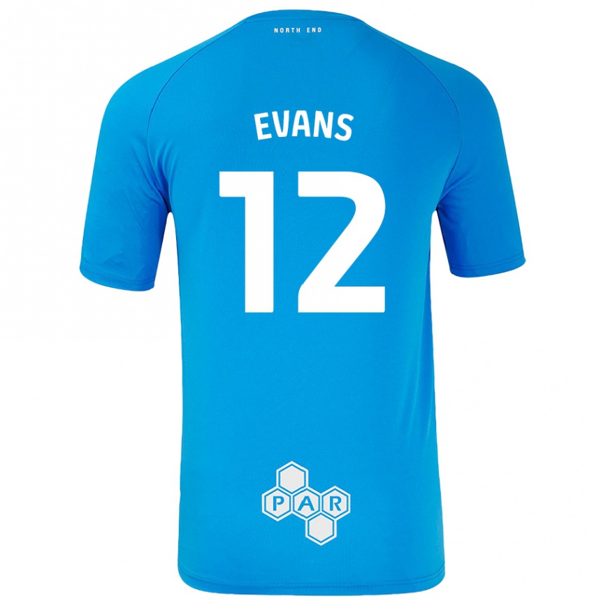 Kids Football Ched Evans #12 Sky Blue Away Jersey 2024/25 T-Shirt Nz