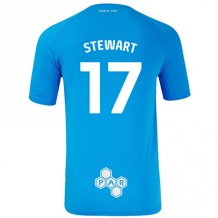 Kids Football Layton Stewart #17 Sky Blue Away Jersey 2024/25 T-Shirt Nz