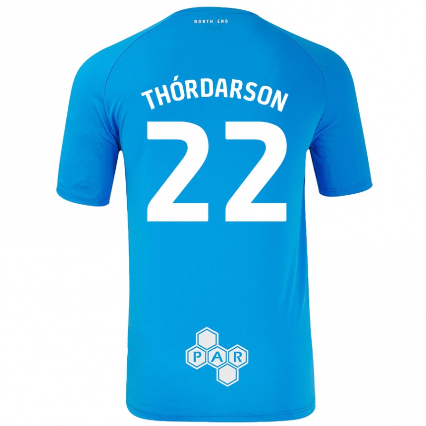 Kids Football Stefán Teitur Thórdarson #22 Sky Blue Away Jersey 2024/25 T-Shirt Nz